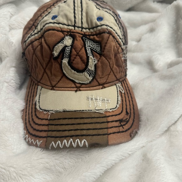 True Religion Brown Patchwork Hat - Picture 1 of 2